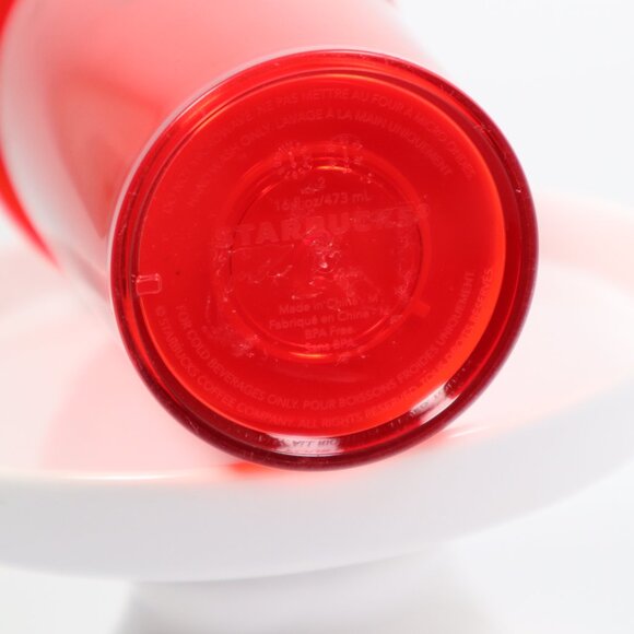 Starbucks Jelly Red Grande Tumbler Translucent Cold Cup 16 oz No Straw - Picture 2 of 5